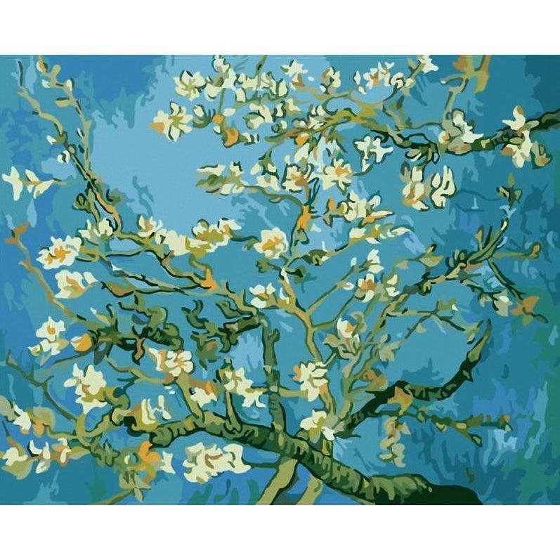 DIY Paint by Number kit for Adults on Canvas-Almond Blossoms - Van Gogh-Clean PBN