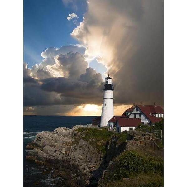 DIY Paint by Number kit for Adults on Canvas-*FREE* Lone Lighthouse-Home