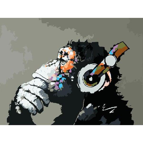 DIY Paint by Number kit for Adults on Canvas-Funky Monkey-40x50cm (16x20inches)