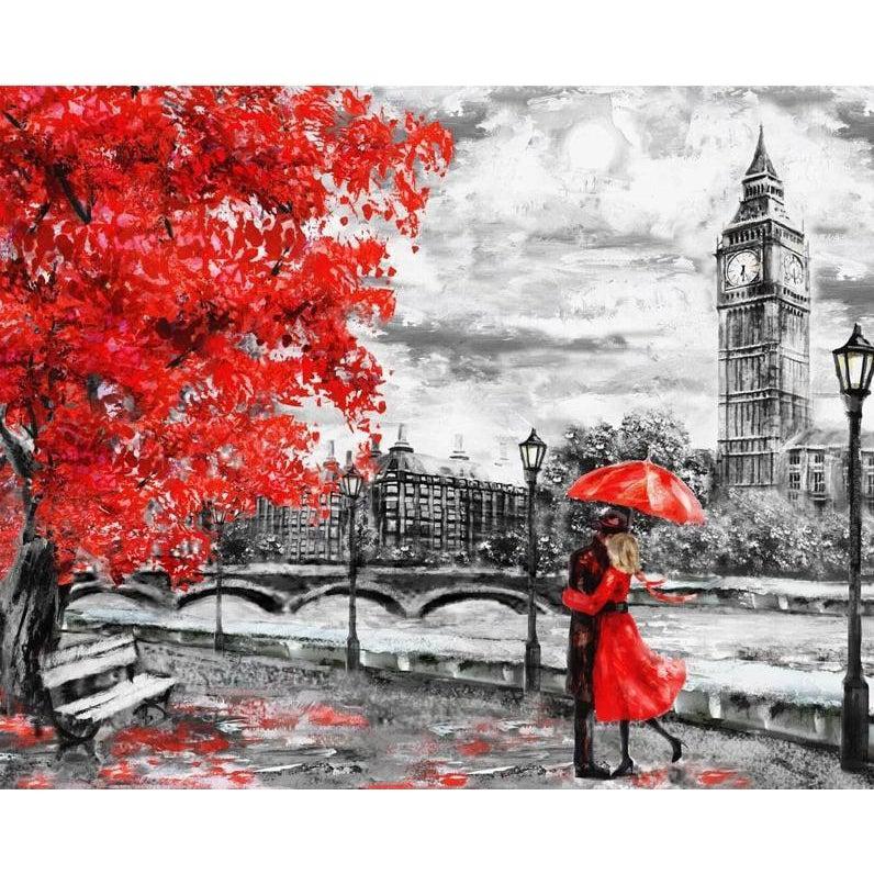 DIY Paint by Number kit for Adults on Canvas-Love in London-Home