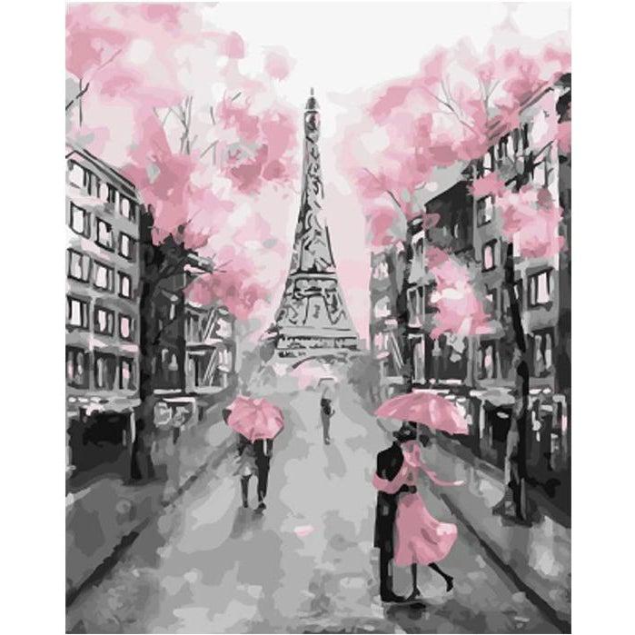 DIY Paint by Number kit for Adults on Canvas-Pink in Paris-Painting & Calligraphy