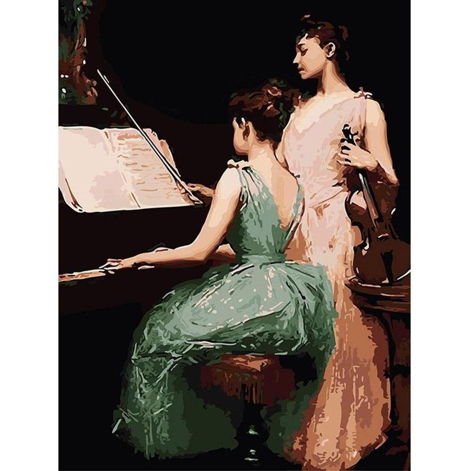 DIY Paint by Number kit for Adults on Canvas-The Sonata - Irving Ramsey Wiles 1889-Clean PBN