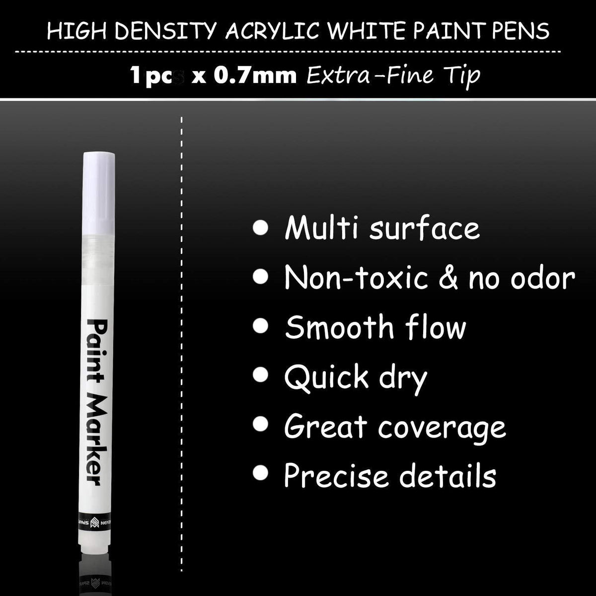 DIY Paint by Number kit for Adults on Canvas-[Ships from USA] 1x White Paint Marker - Fine Tip (.7mm)-