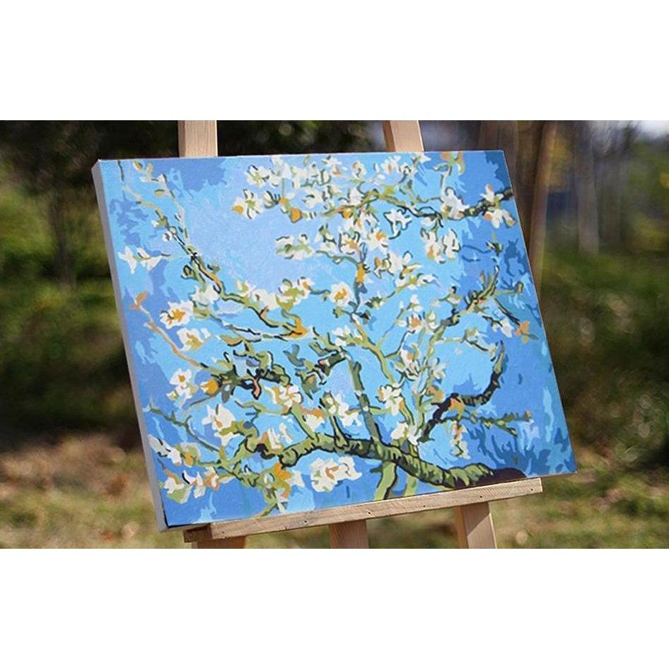 DIY Paint by Number kit for Adults on Canvas-Almond Blossoms - Van Gogh-Clean PBN