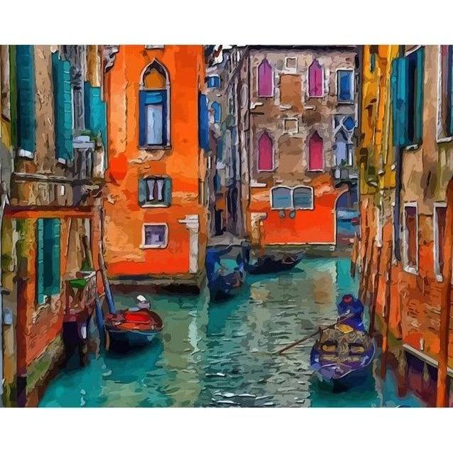 DIY Paint by Number kit for Adults on Canvas-Colors of Venice-Painting &amp; Calligraphy