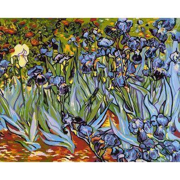 DIY Paint by Number kit for Adults on Canvas-Irises - Van Gogh-Clean PBN