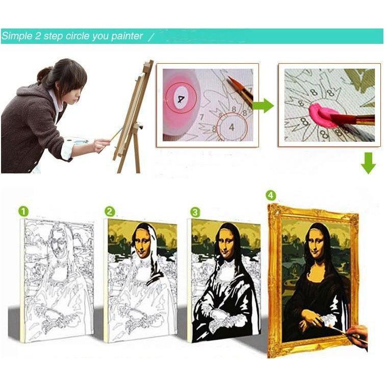 DIY Paint by Number kit for Adults on Canvas-[Ships from USA] Psychedelic Lion-40x50cm (16x20inches)