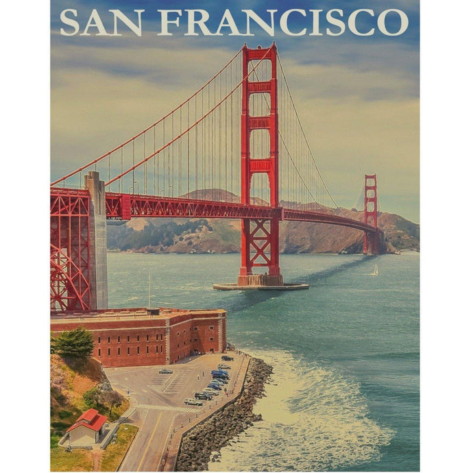 DIY Paint by Number kit for Adults on CanvasSan Francisco Golden Gate