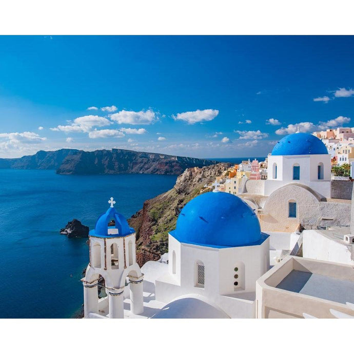 DIY Paint by Number kit for Adults on CanvasSantorini GreecePaint By