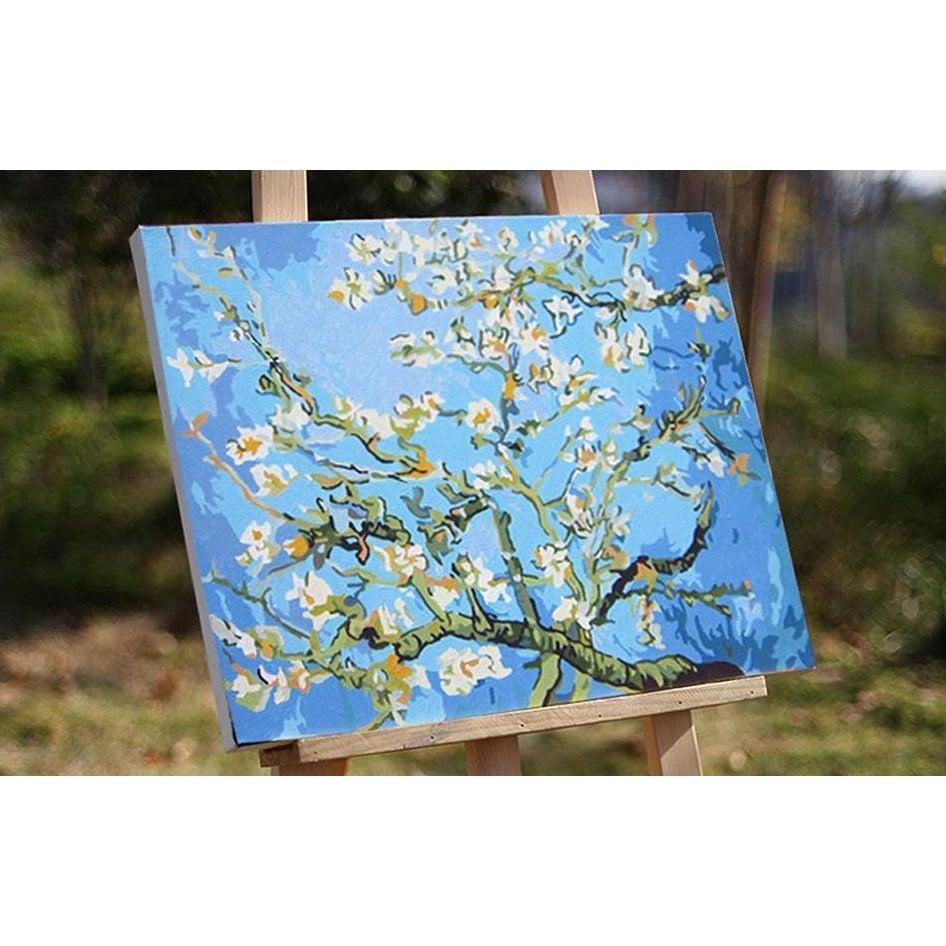DIY Paint by Number kit for Adults on Canvas-[Ships from USA] Almond Blossoms - Van Gogh-Clean PBN