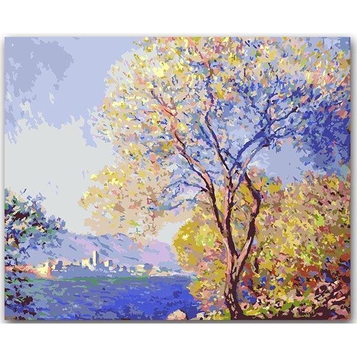 DIY Paint by Number kit for Adults on Canvas-[Ships from USA] Antibes Seen from the Salis Gardens 01 - Claude Monet-Clean PBN