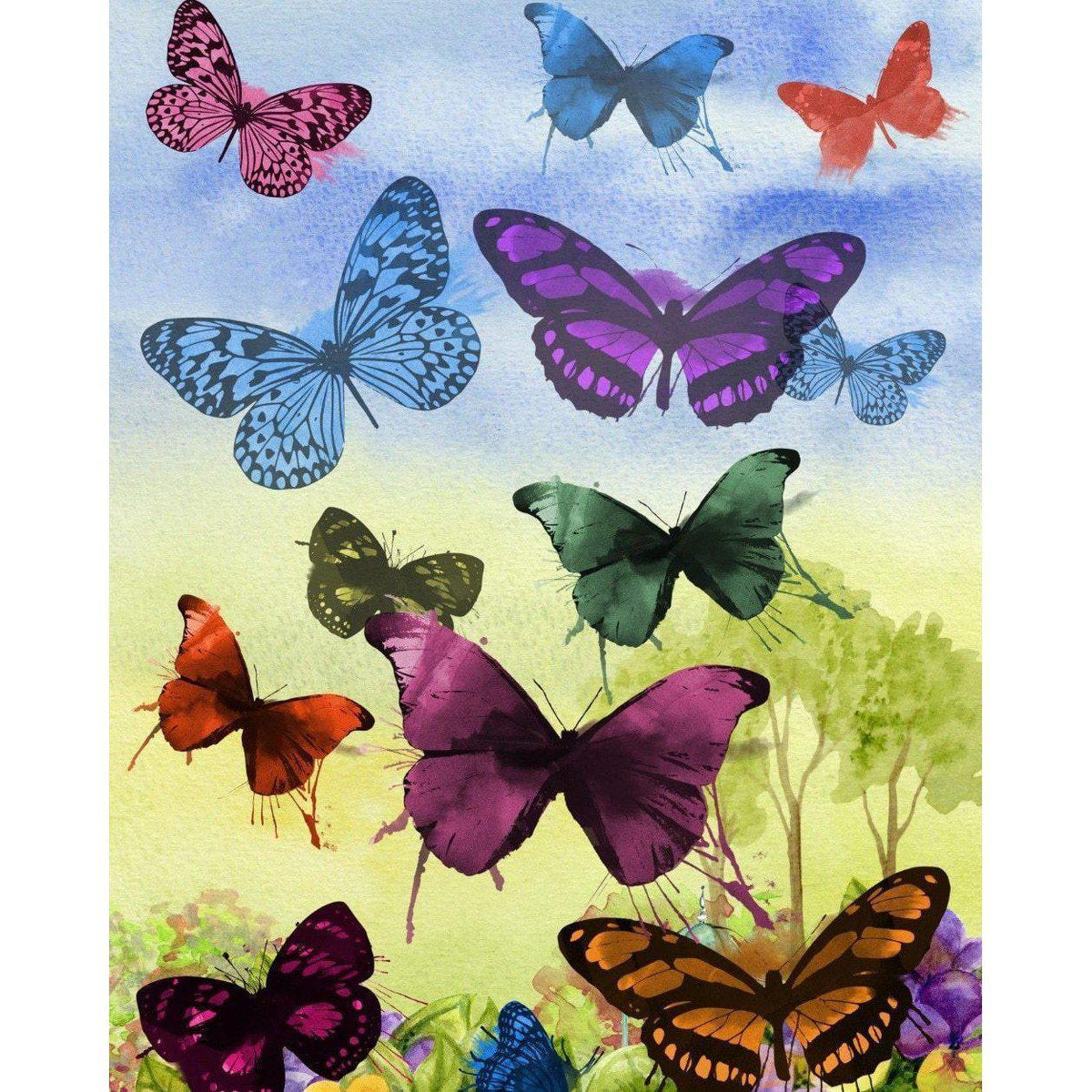 DIY Paint by Number kit for Adults on Canvas-[Ships from USA] Bunch of Butterflies-Clean PBN