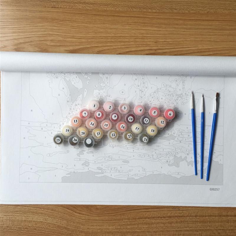 DIY Paint by Number kit for Adults on Canvas-[Ships from USA] Psychedelic Cat-40x50cm (16x20inches)