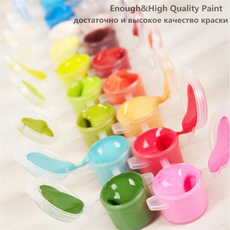 DIY Paint by Number kit for Adults on Canvas-[Ships from USA] Psychedelic Tiger-30x40cm (12x16inces)