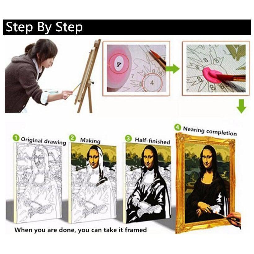 DIY Paint by Number kit for Adults on Canvas-[Ships from USA] Psychedelic Tiger-30x40cm (12x16inces)