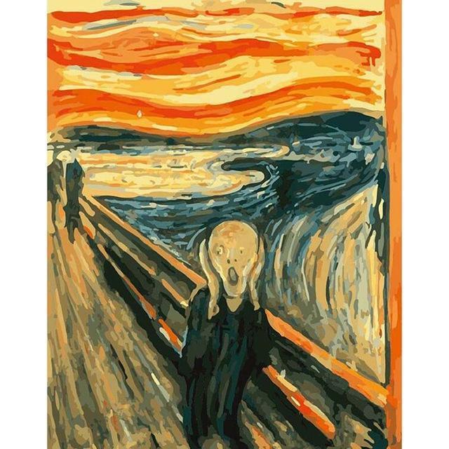 DIY Paint by Number kit for Adults on Canvas-[Ships from USA] The Scream - Edvard Munch-Clean PBN