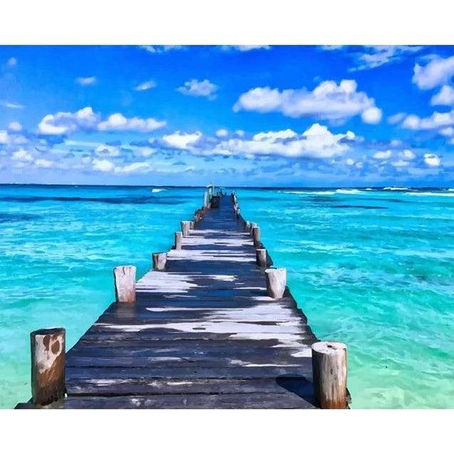 DIY Paint by Number kit for Adults on Canvas-Summer Embarkment-Painting &amp; Calligraphy