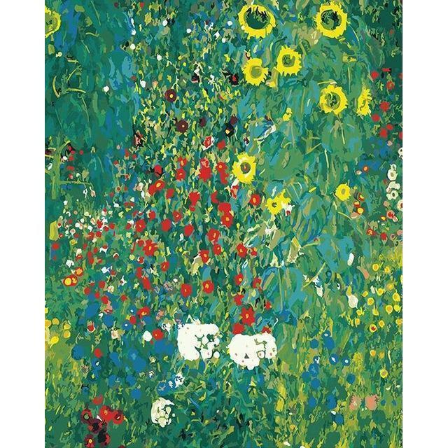 DIY Paint by Number kit for Adults on Canvas-[Ships from USA] Sunflower Park - Gustav Klimt-Clean PBN