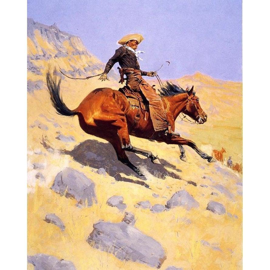 DIY Paint by Number kit for Adults on Canvas-The Cowboy - Frederic Sackrider Remington - 1902-Home